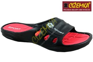 SPORT KLAPKI BASENOWE DAMSKIE 308 CZARNE 36-41