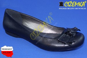 Baleriny balerinki Damskie z kokardą 92 CZARNE