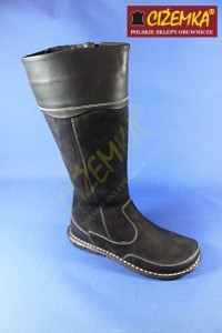 Kozaki Damskie Kożuch naturalny 059 CZARNE