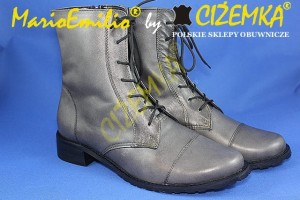 MarioEmilio BOTKI Kozaki Kozaczki wiązane 510 SZARE POPIEL 
