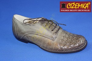 ELEGANCKIE Półbuty wiązane Damskie G806 BRĄZOWE