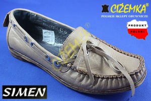 SIMEN MOKASYNY Półbuty Damskie 5171 FERINI SŁOMKA