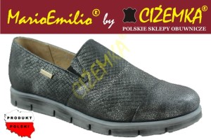 MARIOEMILIO PÓŁBUTY MOKASYNY 880 GRAFIT SZARE SREBRNE 36-41