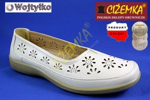 Wojtyłko BALERINKI PÓŁBUTY z dziurkami 1674 BEŻOWE