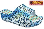 KLAPKI BASENOWE Z WKŁADKĄ MASUJĄCĄ DAMSKIE 1704 PANTERKA NIEBIESKIE SERCA 36-41