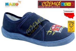 NAZO KAPCIE dziecięce szkolne BAWEŁNA 019 granatowe AUTO
