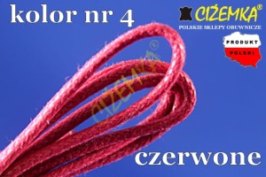 SZNUROWADŁA SZNURÓWKI WOSKOWANE BAWEŁNA do butów CZERWONE