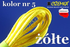 SZNUROWADŁA SZNURÓWKI WOSKOWANE BAWEŁNA do butów ŻÓŁTE