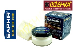 SAPHIR RENOVATEUR RENOWATOR KREM ODŻYWKA DO SKÓR BUTÓW + szmatka 50 ml