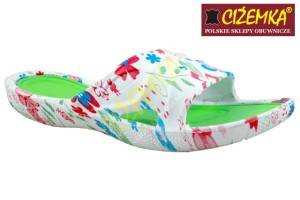 KLAPKI BASENOWE DAMSKIE 1380 N KWIATKI WKŁADKA ZIELONA 36-41