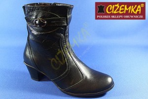 Botki Kozaki Damskie Niskie 302/1 CZARNE