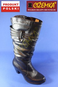 Kozaki Wysokie Damskie Ocieplane 26111 CZARNE