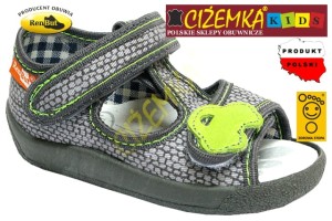 Renbut KAPCIE SANDAŁY SANDAŁKI DZIECIĘCE 13140 POPIELATE ŁUSKA (19-27)