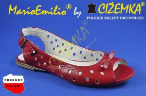 MarioEmilio Sandały sandałki damskie 18 CZERWONE