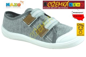 NAZO TRAMPKI tenisówki dziecięce szkolne BAWEŁNA 032 szare