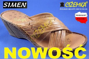 Simen Klapki Damskie 5316 Brąz