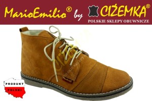 MarioEmilio Półbuty Trzewiki Zamszaki Welury Damskie 275 rude (rudy brąz)
