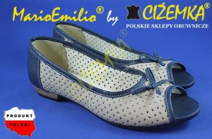 MarioEmilio Balerinki damskie B GRANAT Beżowe