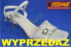 SANDAŁY DAMSKIE SZPILKA SKÓRA 044 BEŻOWE