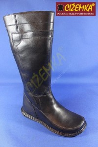 Kozaki Damskie Kożuch naturalny 064 CZARNE