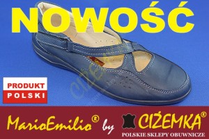 MarioEmilio Balerinki młodzieżowe damskie 278 GRANATOWE niebieskie