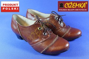 Wyprzedaż Półbuty Damskie wiązane jazzówki 232 BRĄZ CAMEL