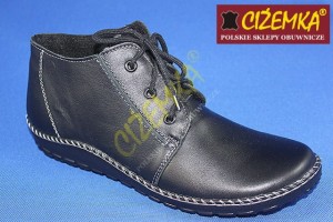 HELIOS Trzewiki Kozaki Damskie Ocieplane 618 CZARNE