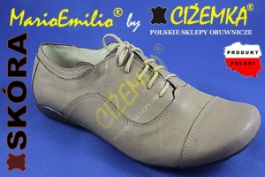 MarioEmilio Półbuty damskie SKÓRA 13A Beż