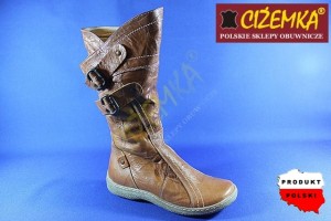 Kozaki Damskie 612 JASNY BRĄZ 