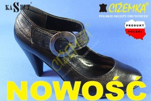 Półbuty Damskie SZPILKA ELEGANCKIE 1210 CZARNE