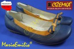 MarioEmilio Balerinki damskie 243 GRANATOWE z dodatkiem pomarańczowego