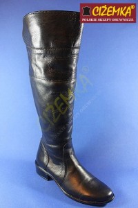 Kozaki Damskie 215 MUSZKIETERKI mega wysokie CZARNE