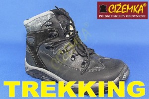 HELIOS Trzewiki Górskie TREKKINGOWE Kozaki Damskie 764 czarne-szare