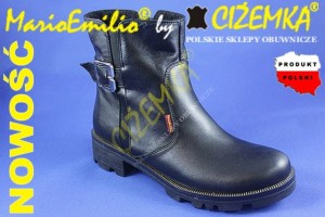 MarioEmilio BOTKI Kozaczki ocieplane SKÓRA 568 CZARNE 