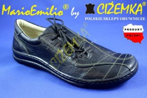 MARIOEMILIO Półbuty Damskie 271 wiązane CZARNE