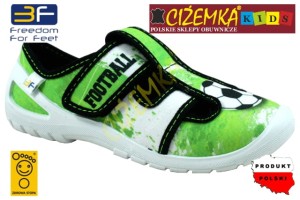 KAPCIE 3F SATURN ZIELONE+BIAŁY PIŁKA  BIAŁA PODESZWA 25 - 32