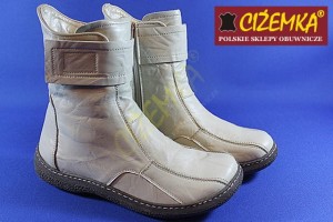 Kozaki Damskie Saszki Kożuch 03 beżowe