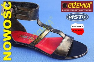 RISTO Sandały Damskie 6495 czarny