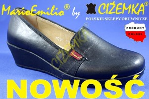 MARIOEMILIO Półbuty Damskie na Koturnie 791 CZARNE