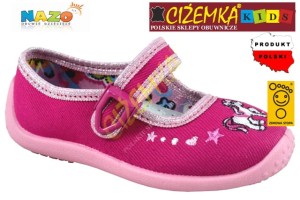 NAZO KAPCIE dziecięce szkolne BAWEŁNA 003 różowe kucyk konik pony