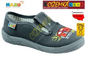 NAZO KAPCIE dziecięce szkolne BAWEŁNA 017 szare AUTO