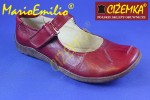 MarioEmilio Balerinki damskie na rzepa 240p CZERWONE na jasnej podeszwie