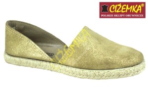 Espadryle Damskie 8000 ZŁOTE