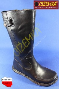 Kozaki Damskie Kożuch naturalny 062 CZARNE