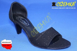 Czółenka Sandały Damskie szpilka CZARNE 005