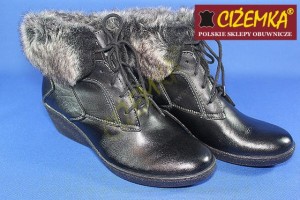 HELIOS Kozaki Botki Koturny Damskie 615 czarne