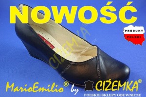 MarioEmilio Czółenka Półbuty Skóra 281K pełne CZARNE