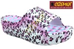 KLAPKI BASENOWE Z WKŁADKĄ MASUJĄCĄ DAMSKIE 1704 PANTERKA RÓŻOWE SERCA 36-41