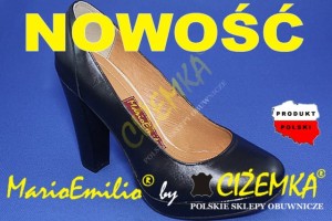 NOWOŚĆ MarioEmilio Czółenka Damskie na podsówce 335 czarne