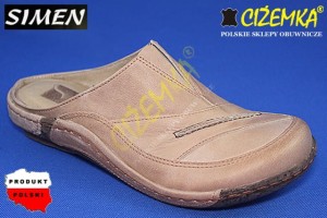SIMEN Klapki Damskie MEGA MIĘKKIE SKÓRA 5407 BRĄZ FERINI